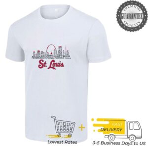 St. Louis Baseball team skyline names graphic 2025 shirt