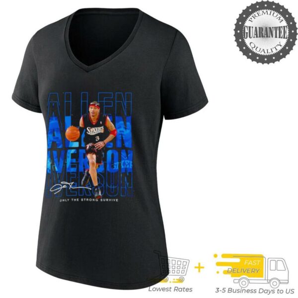 Allen Iverson Philadelphia 76ers only the strong survive signature shirt