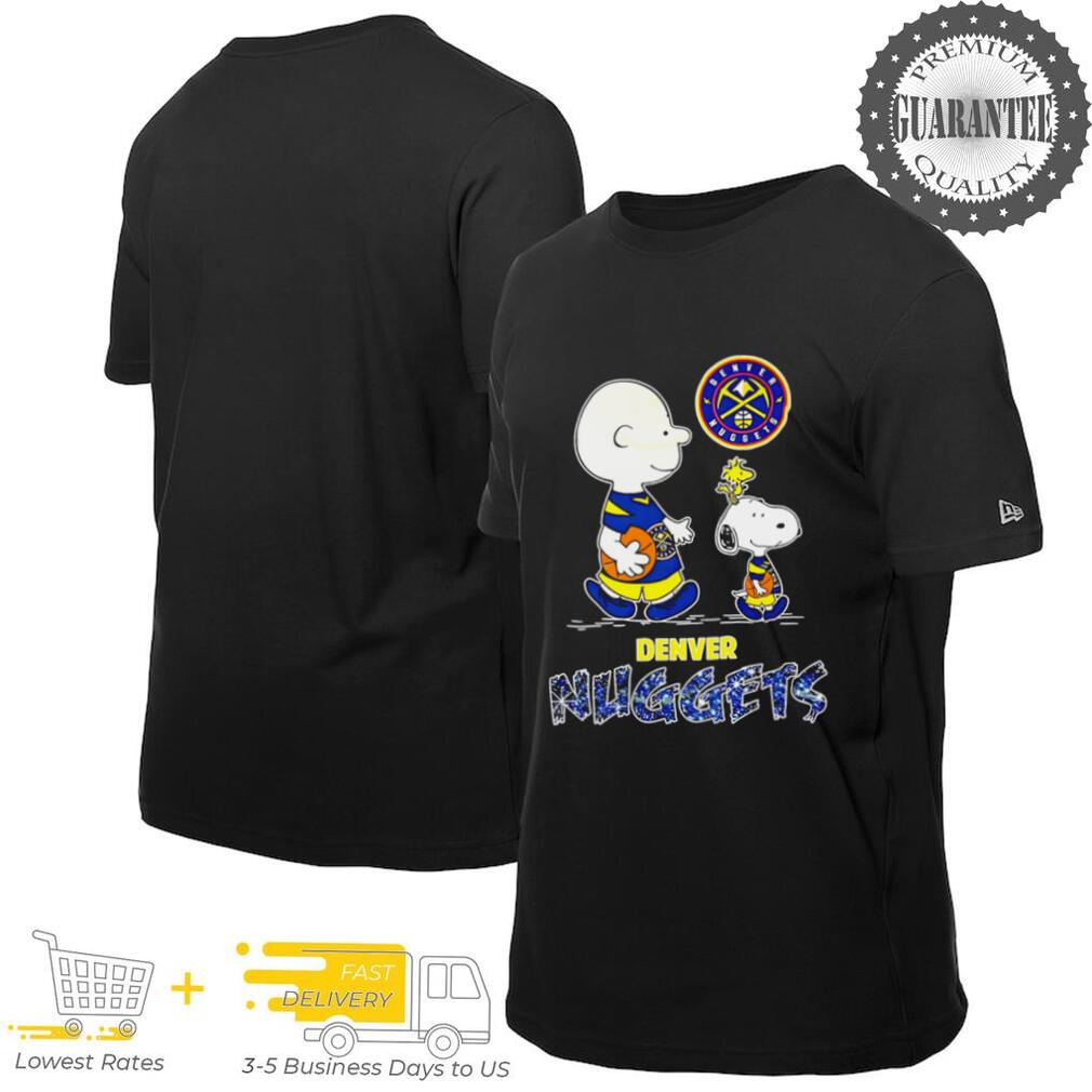 Denver Nuggets basketball Peanuts Snoopy cartoon T shirt black Denver Nuggets basketball Peanuts Snoopy cartoon T shirt black