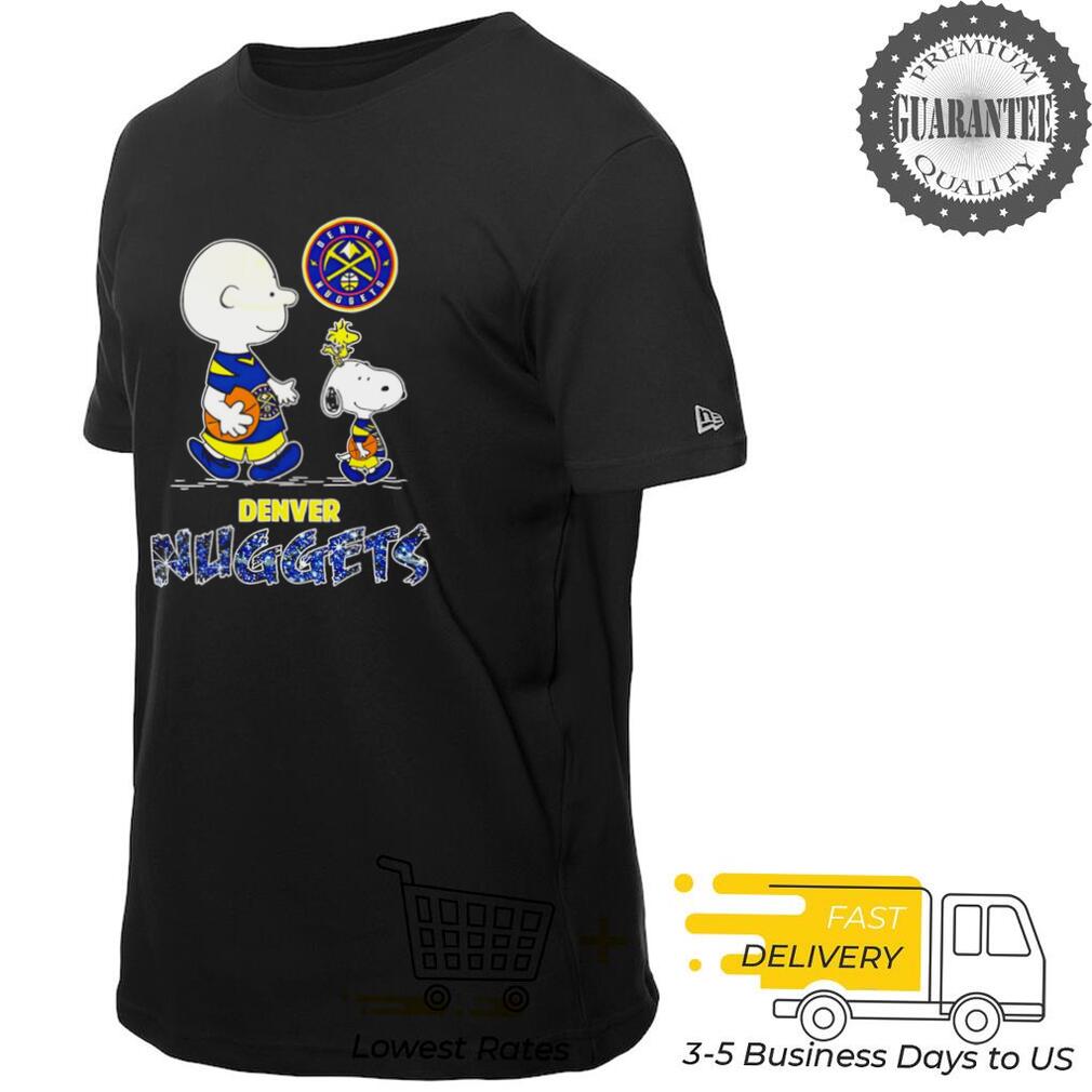 Denver Nuggets basketball Peanuts Snoopy cartoon T shirt black Denver Nuggets basketball Peanuts Snoopy cartoon T shirt black