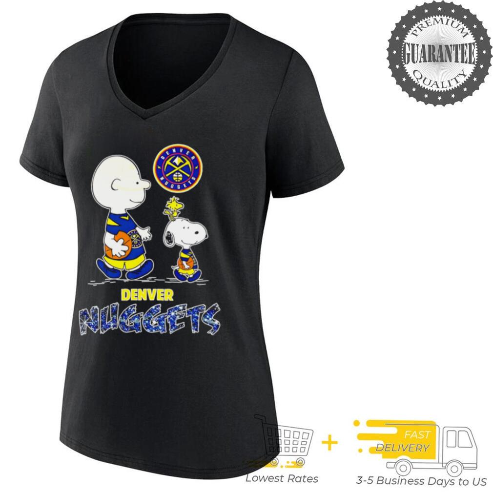 Denver Nuggets basketball Peanuts Snoopy cartoon T shirt black Denver Nuggets basketball Peanuts Snoopy cartoon T shirt black