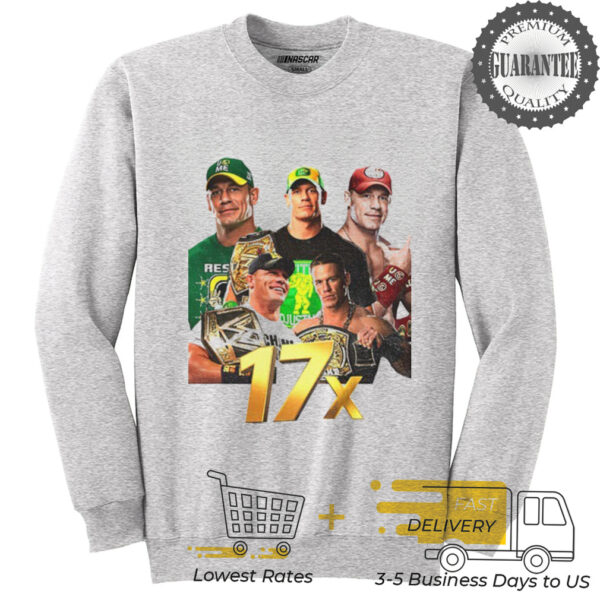 John Cena 17x Champion Graphic WWE shirt