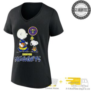 Denver Nuggets basketball Peanuts Snoopy cartoon T shirt black