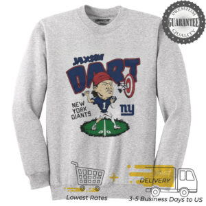 New York Giants Jaxson Dart bright lights big plays caricature shirt