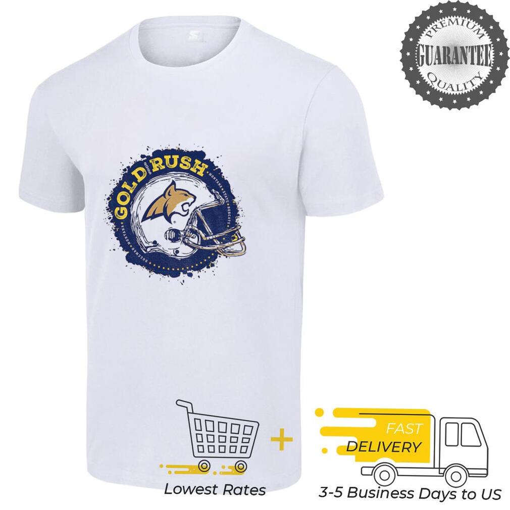 Montana State Bobcats 2025 gold rush football helmet shirt Montana State Bobcats 2025 gold rush football helmet shirt
