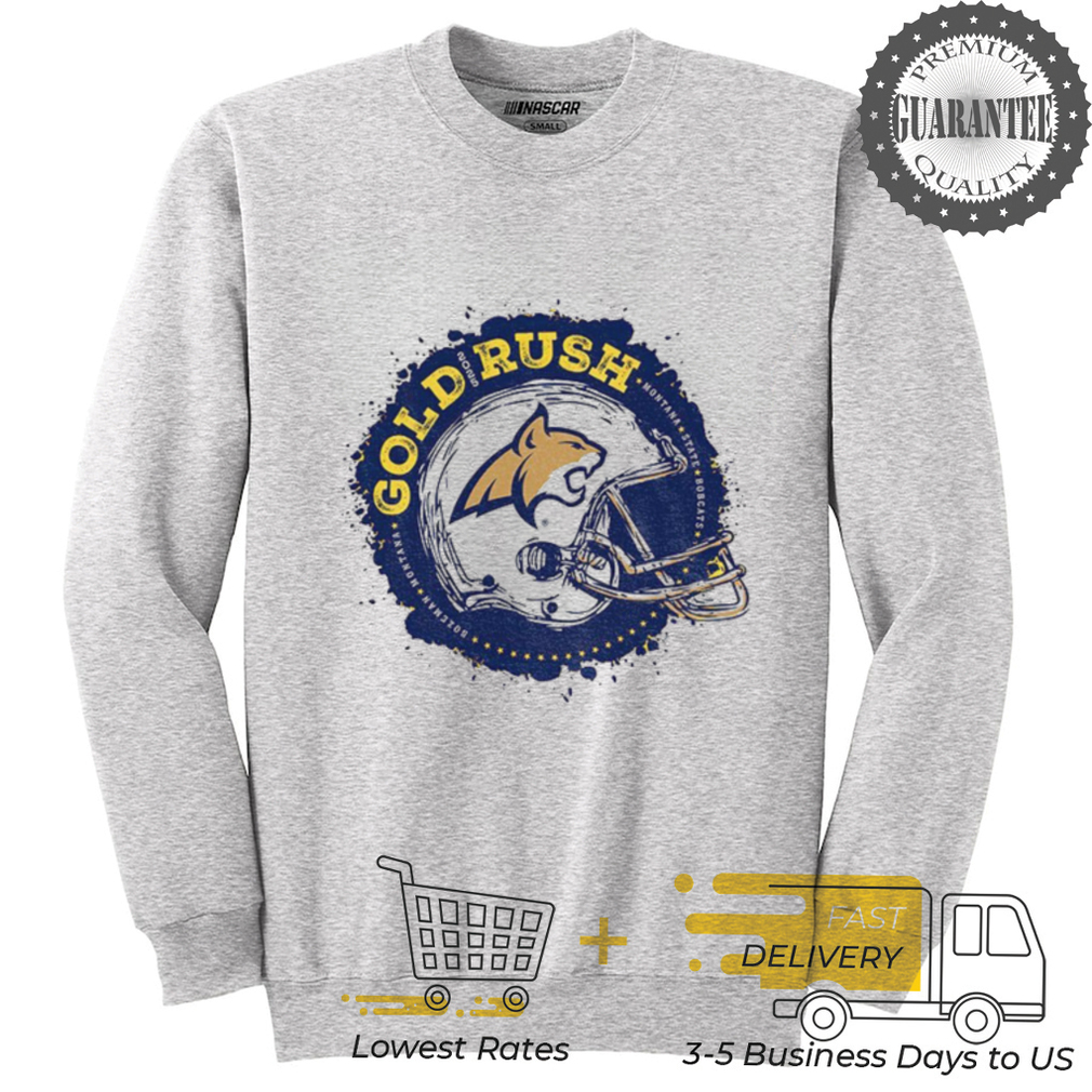 Montana State Bobcats 2025 gold rush football helmet shirt Montana State Bobcats 2025 gold rush football helmet shirt