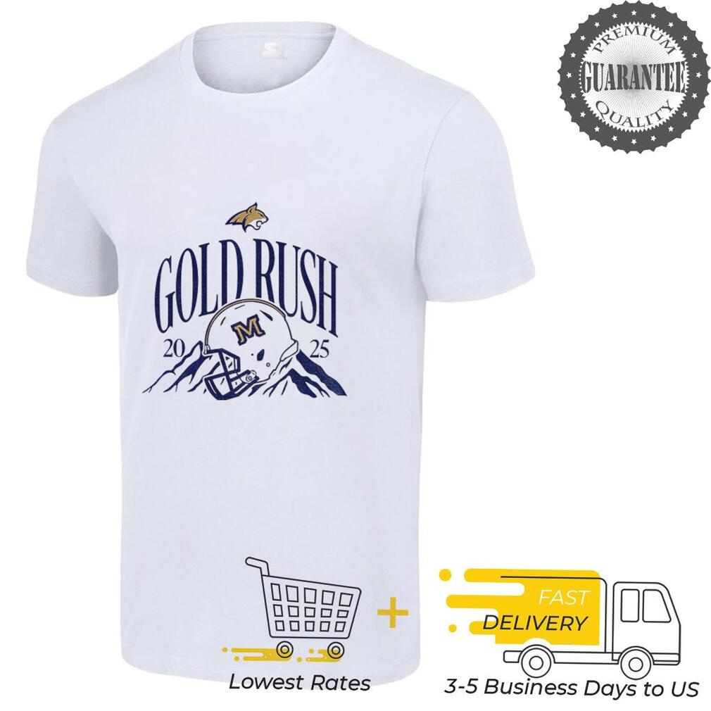 Montana State Bobcats 2025 gold rush football helmet t shirt Montana State Bobcats 2025 gold rush football helmet t shirt