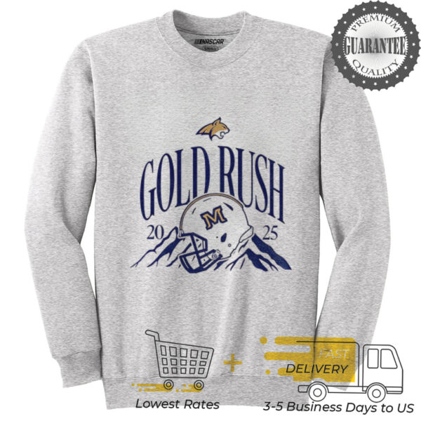 Montana State Bobcats 2025 gold rush football helmet t shirt
