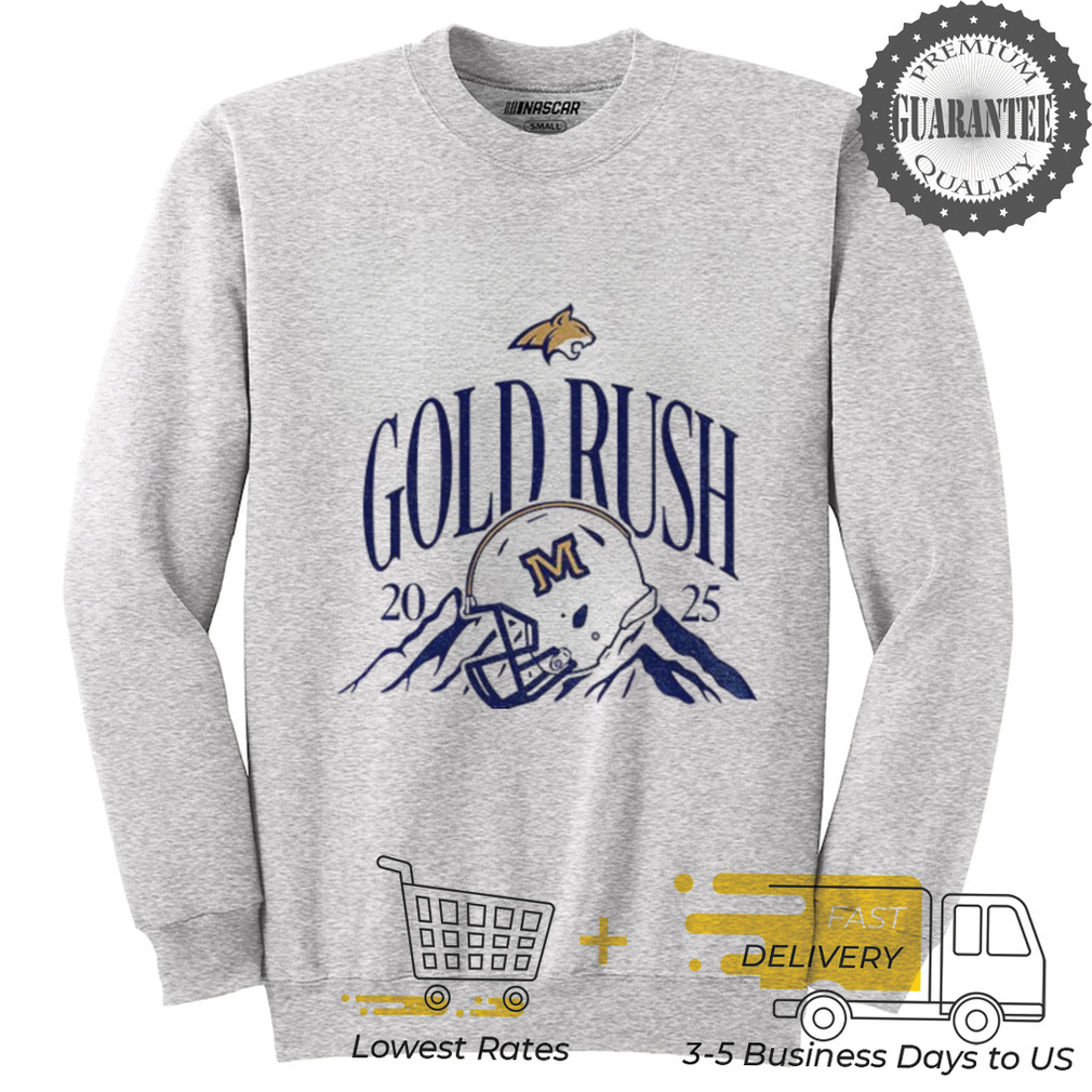 Montana State Bobcats 2025 gold rush football helmet t shirt Montana State Bobcats 2025 gold rush football helmet t shirt