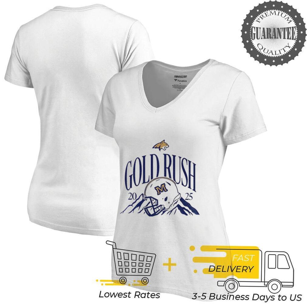 Montana State Bobcats 2025 gold rush football helmet t shirt Montana State Bobcats 2025 gold rush football helmet t shirt