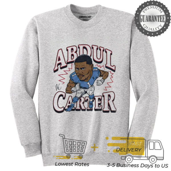 New York Giants Abdul Carter Signature cartoon football player shirt