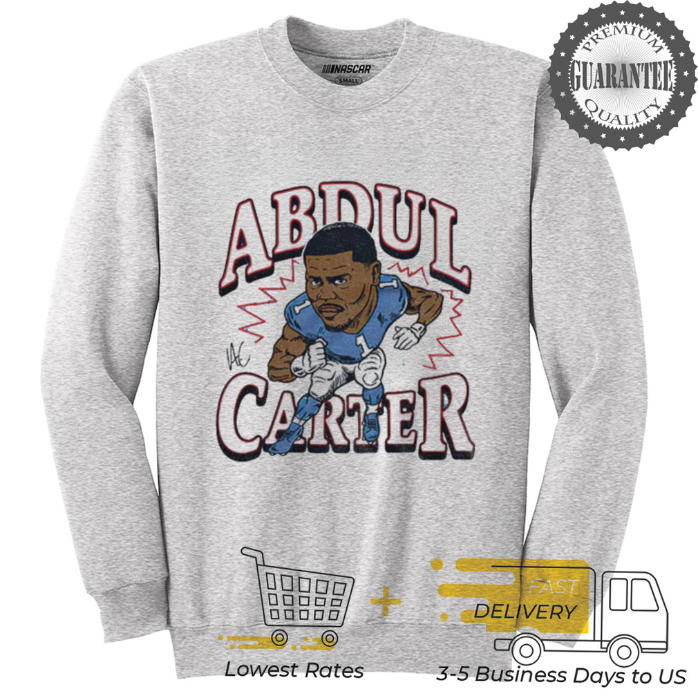 New York Giants Abdul Carter Signature cartoon football player shirt New York Giants Abdul Carter Signature cartoon football player shirt