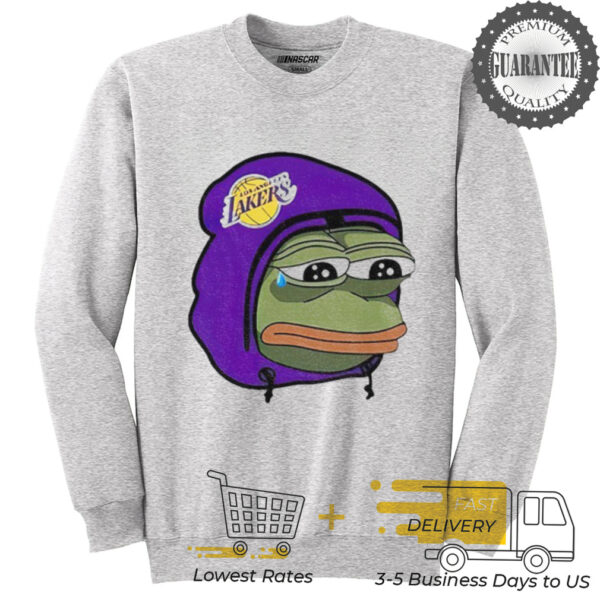 Pepe Frog Los Angeles Lakers crying meme shirt